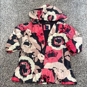 GAP Floral Raincoat - Red, Black, Cream